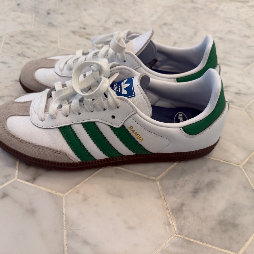 Adidas Samba Sneakers - White and Green